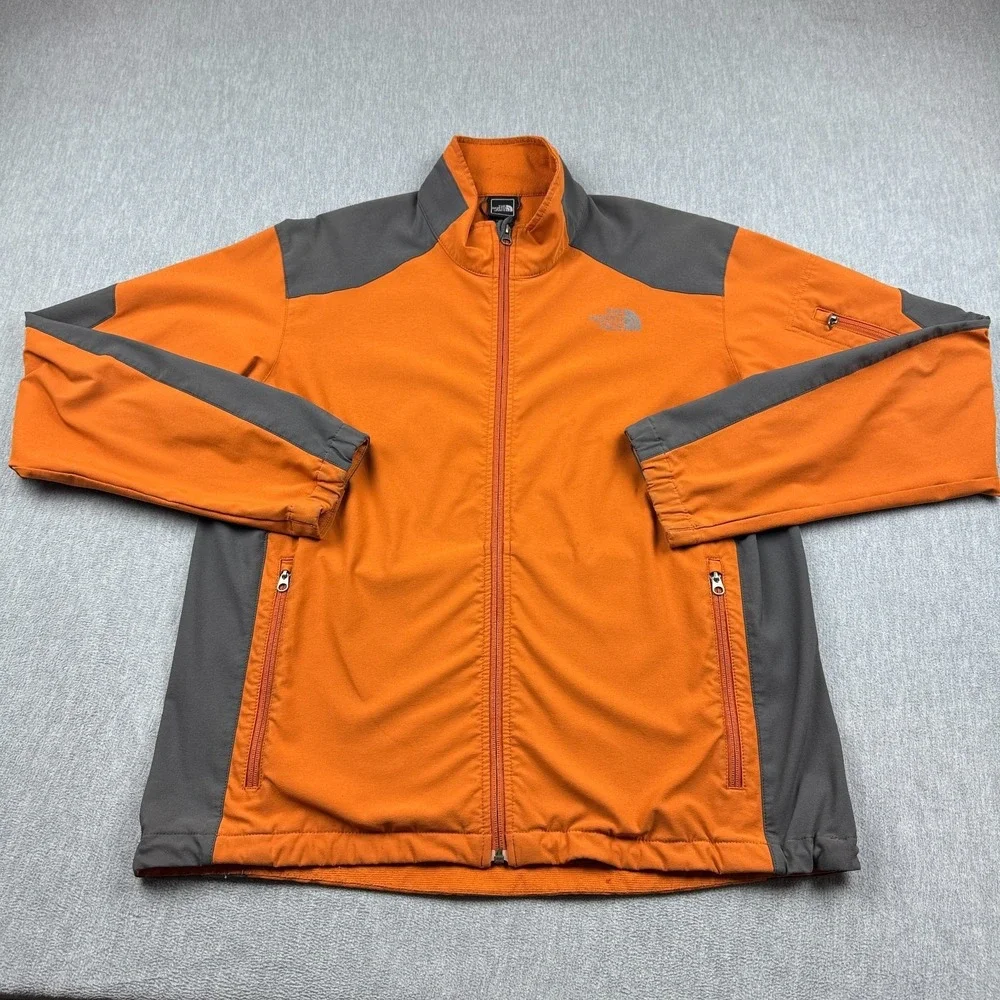 The North Face Jacket Mens XL Orange Gray Apex Bionic Full Zip Softshell Outdoor